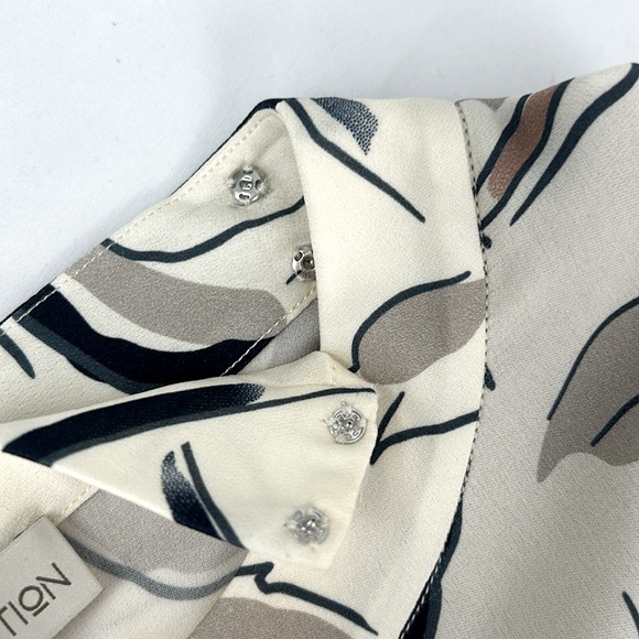 The Cause Collection Silk Sleeveless Mini Dress Ivory Abstract Bird Print size S - Picture 11 of 11